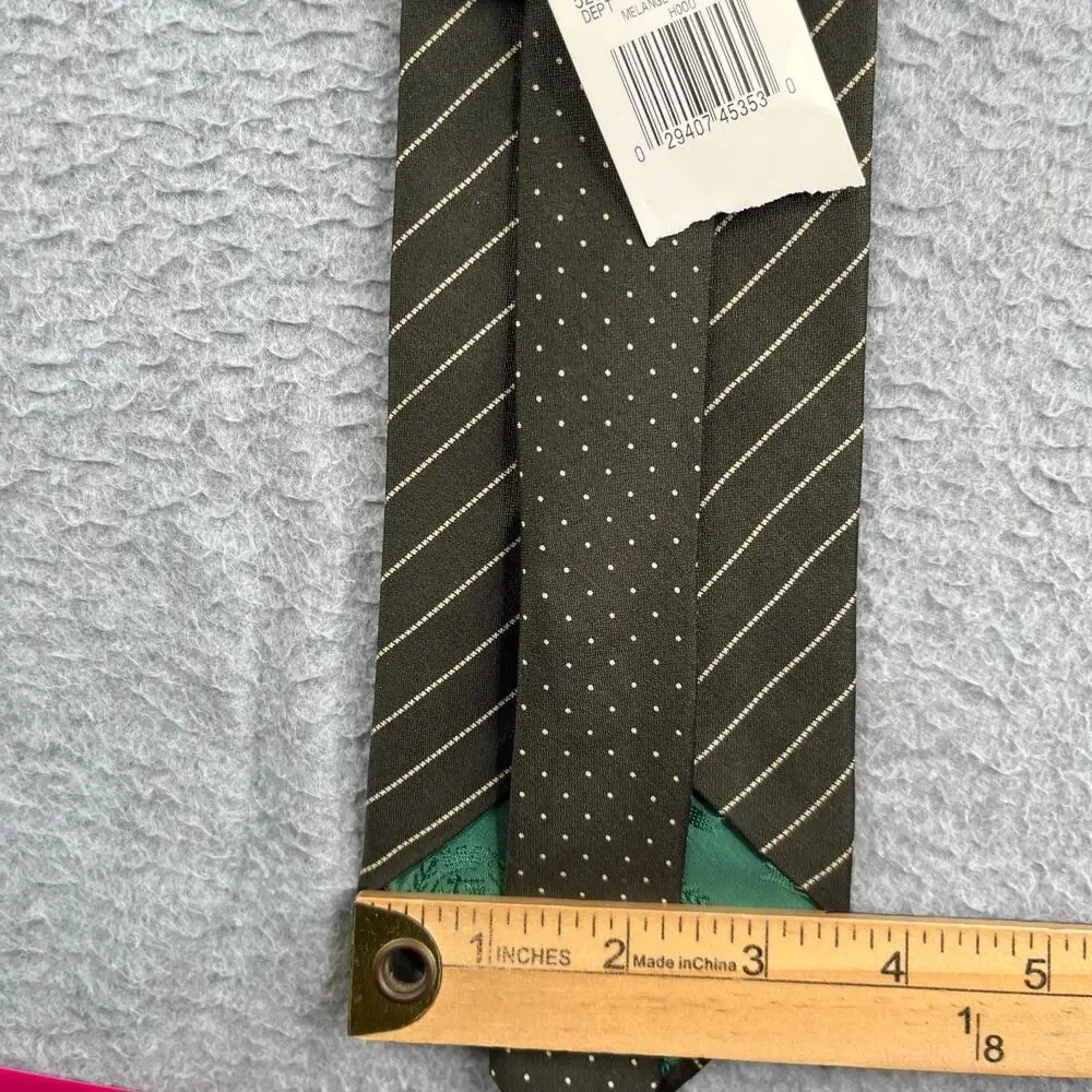 Tommy Hilfiger Melange Classic Necktie Silk Green Striped New NWT Tie NEW